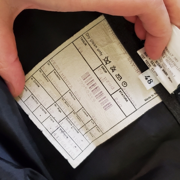 VINTAGE Giorgio Armani Classico 90s Designer Minimalist Gray Wool Skirt Size 14 - Picture 8 of 8